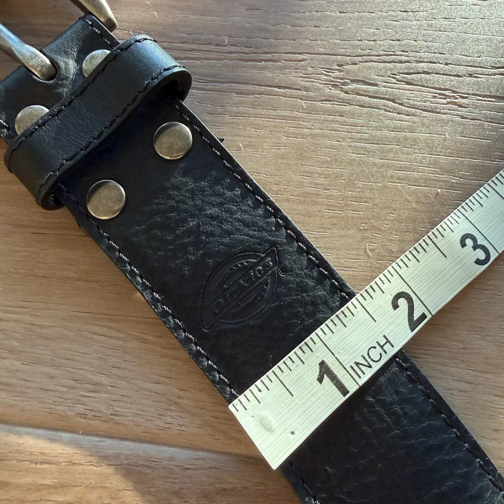 Dickies Black Leather Belt Embossed Logo SIZE 2X